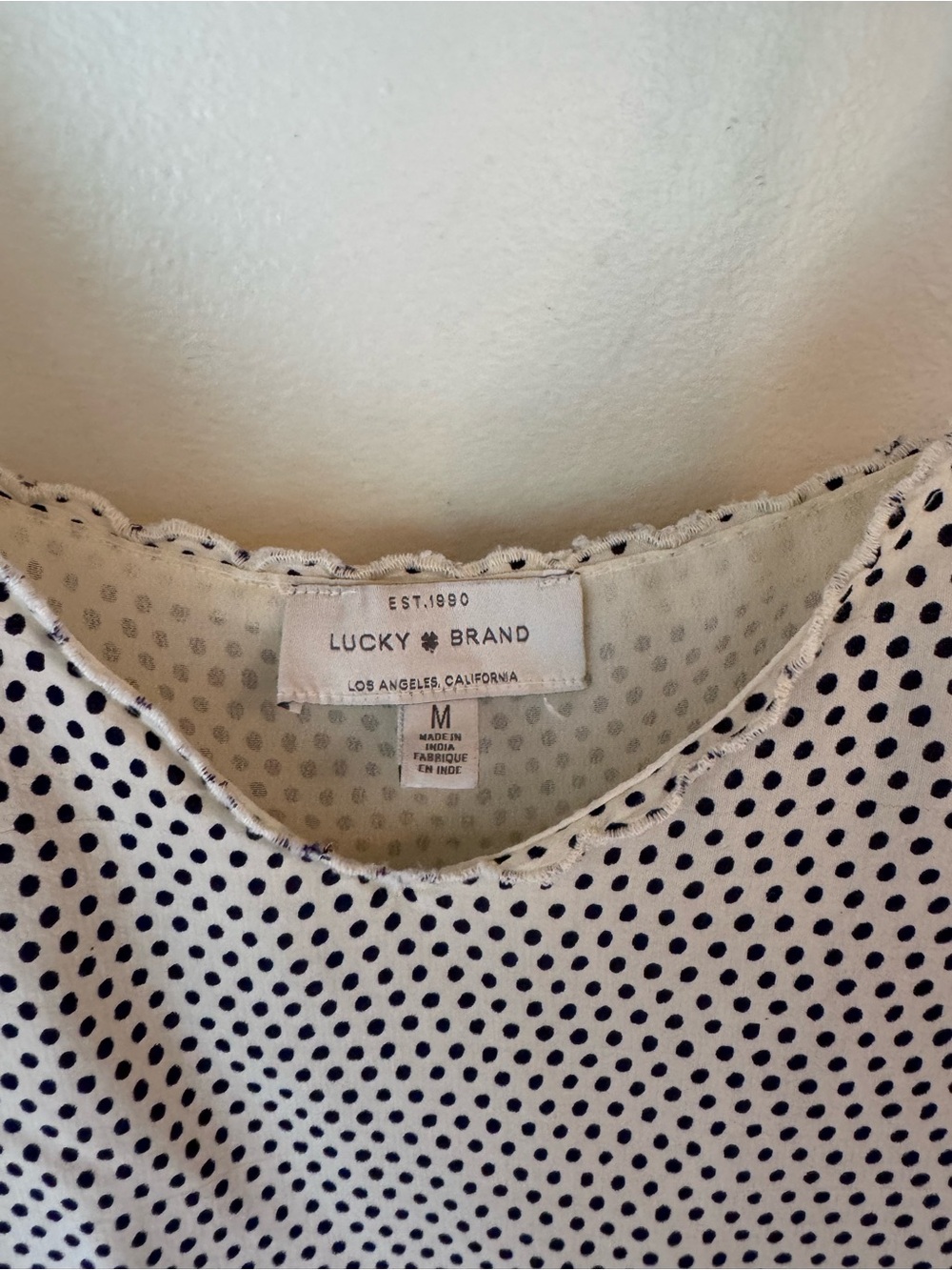 Lucky Brand Sleeveless Polka Dot & Border Print Tank Top size medium - Picture 4 of 7